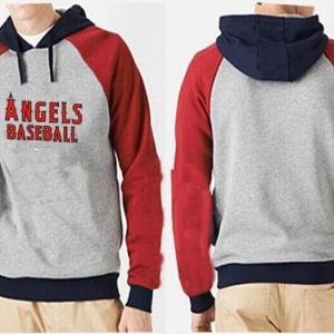 Superb Los Angeles Angels Pullover Hoodie Grey & Red