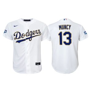 Superb Los Angeles Dodgers #13 Max Muncy Youth Nike 2021 Gold Program World Series Champions MLB Jersey Whtie Collectors this is a must have Add it to your collection by ordering