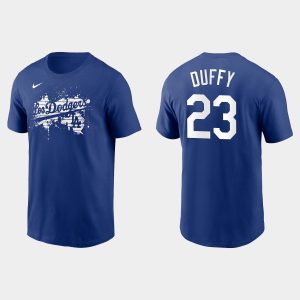 Superb Los Angeles Dodgers #23 Danny Duffy Men's 2021 City Connect Graphic T Shirt Royal Collectors this is a must have Add it to your collection by ordering