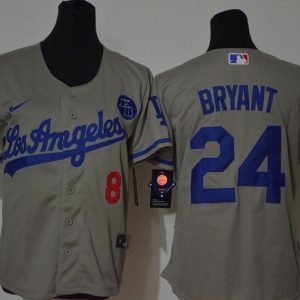 Superb Los Angeles Dodgers #8 #24 Kobe Bryant Women Nike Grey Cool Base 2020 KB Patch MLB Jersey With high demand Don't miss out Order now to wear your team colors