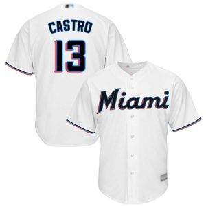 Superb Marlins #13 Starlin Castro White Cool Base Stitched Youth MLB Jersey Act fast Only a few left Secure yours today
