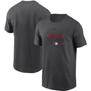 Superb Men's Los Angeles Dodgers Nike Charcoal Authentic Collection Team Performance T Shirt
