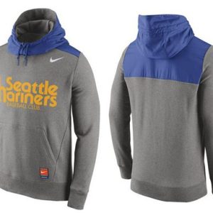 Superb Men's Seattle Mariners Nike Gray Cooperstown Collection Hybrid Pullover Hoodie