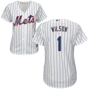 Superb Mets #1 Mookie Wilson White(Blue Strip) Home Women's Stitched MLB Jersey For a short time available Grab yours quickly to own a team jersey