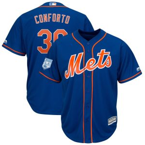 Superb Mets #30 Michael Conforto Blue 2019 Spring Training Cool Base Stitched MLB Jersey