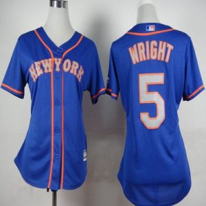 Superb Mets #5 David Wright Blue(Grey NO.) Alternate Road Women's Stitched MLB Jersey For a short time available Grab yours quickly to own a team jersey