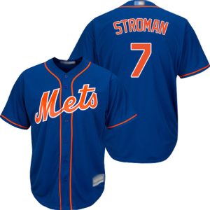 Superb Mets #7 Marcus Stroman Blue New Cool Base Stitched MLB Jersey