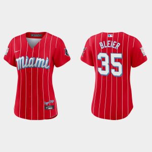 Superb Miami Marlins #35 Richard Bleier Women's Nike 2021 City Connect Authentic MLB Jersey Red Be among the first buyers Order now to enjoy top notch quality