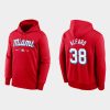 Superb Miami Marlins #38 Jorge Alfaro Men's Nike 2021 City Connect Therma Hoodie Red