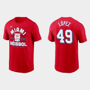 Superb Miami Marlins #49 Pablo Lopez Men's Nike 2021 City Connect T Shirt Red Act fast Only a few left Secure yours today