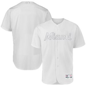 Superb Miami Marlins Blank Majestic 2019 Players' Weekend Flex Base Authentic Team Jersey White