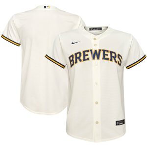 Superb Milwaukee Brewers Nike Youth Home 2020 MLB Team Jersey Cream Limited stock Order now to show your love for your team