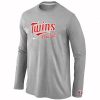 Superb Minnesota Twins Long Sleeve MLB T Shirt Grey