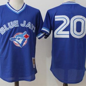 Superb Mitchell And Ness Blue Jays #20 Josh Donaldson Blue Throwback Stitched MLB Jersey