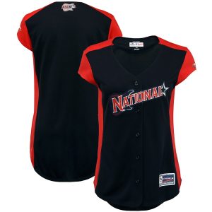 Superb National League Blank Majestic Women's 2019 MLB All Star Game Workout Team Jersey Navy Red Collectors this is a must have Add it to your collection by ordering