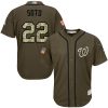 Superb Nationals #22 Juan Soto Green Salute to Service Stitched MLB Jersey