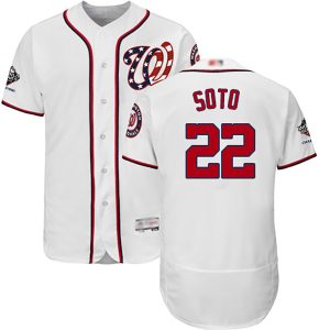 Superb Nationals #22 Juan Soto White Flexbase Authentic Collection 2019 World Series Champions Stitched MLB Jersey