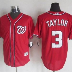 Superb Nationals #3 Michael Taylor Red New Cool Base Stitched MLB Jersey