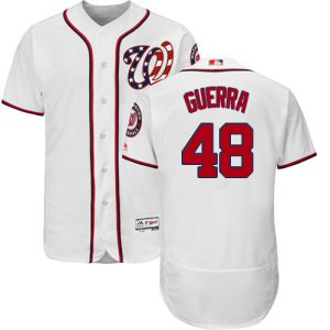 Superb Nationals #48 Javy Guerra White Flexbase Authentic Collection Stitched MLB Jersey
