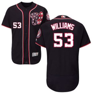 Superb Nationals #53 Austen Williams Navy Blue Flexbase Authentic Collection Stitched MLB Jersey