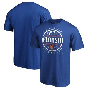 Superb New York Mets #20 Pete Alonso Majestic Single Season Franchise Home Run Record T Shirt Royal