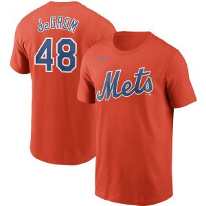 Superb New York Mets #48 Jacob deGrom Nike Name & Number T Shirt Orange With high demand Don't miss out Order now to wear your team colors