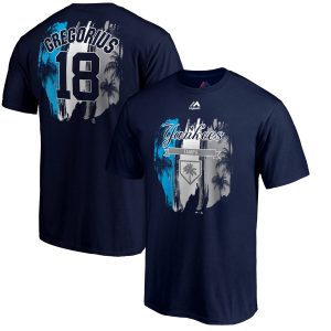 Superb New York Yankees #18 Didi Gregorius Majestic 2019 Spring Training Big & Tall Name & Number T Shirt Navy