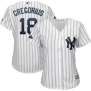 Superb New York Yankees #18 Didi Gregorius Majestic Women's 2019 Postseason Official Cool Base Player Jersey White Navy With high demand Don't miss out Order now to wear your team colors