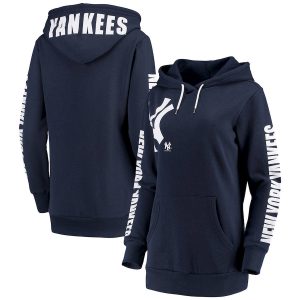 Superb New York Yankees G III 4Her by Carl Banks Women's 12th Inning Pullover Hoodie Navy