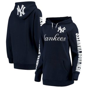 Superb New York Yankees G III 4Her by Carl Banks Women's Extra Innings Pullover Hoodie Navy