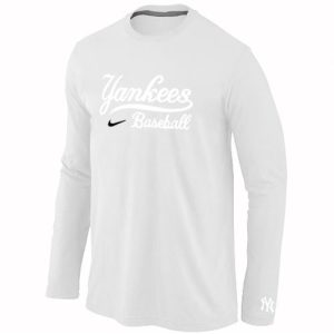 Superb New York Yankees Long Sleeve MLB T Shirt White