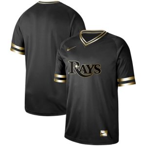 Superb Nike Rays Blank Black Gold Authentic Stitched MLB Jersey