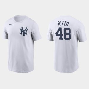 Superb Nike Yankees #48 Anthony Rizzo Name & Number MLB T Shirt White Sports fans this is your chance Order soon to be part of the action