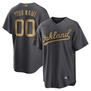 Superb Oakland Athletics Custom Men's Nike Charcoal 2022 MLB All Star Game Replica Jersey