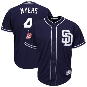 Superb Padres #4 Wil Myers Navy 2019 Spring Training Cool Base Stitched MLB Jersey