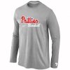 Superb Philadelphia Phillies Long Sleeve MLB T Shirt Grey