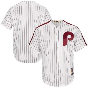 Superb Philadelphia Phillies Majestic Cooperstown Cool Base Team Jersey White Red