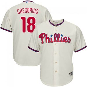 Superb Phillies #18 Didi Gregorius Cream New Cool Base Stitched MLB Jersey
