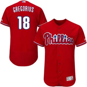 Superb Phillies #18 Didi Gregorius Red Flexbase Authentic Collection Stitched MLB Jersey