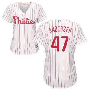 Superb Phillies #47 Larry Andersen White(Red Strip) Home Women's Stitched MLB Jersey Collectors this is a must have Add it to your collection by ordering
