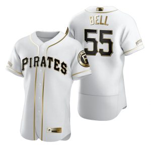 Superb Pittsburgh Pirates #55 Josh Bell White Nike Men's Authentic Golden Edition MLB Jersey