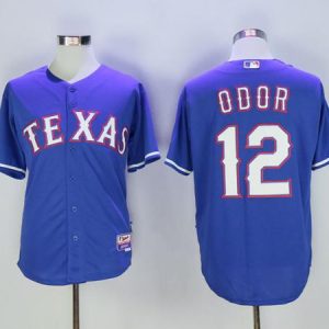 Superb Rangers #12 Rougned Odor Blue Cool Base Stitched MLB Jersey