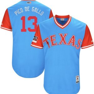 Superb Rangers #13 Joey Gallo Light Blue Pico de Gallo Players Weekend Authentic Stitched MLB Jersey