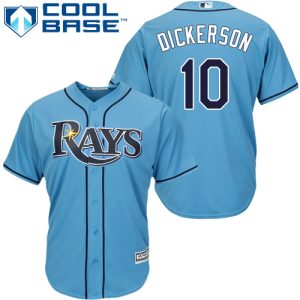 Superb Rays #10 Corey Dickerson Light Blue Cool Base Stitched Youth MLB Jersey Limited stock Order now to show your love for your team