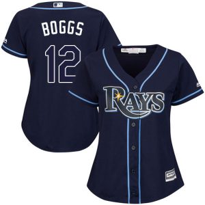 Superb Rays #12 Wade Boggs Dark Blue Alternate Women's Stitched MLB Jersey Retailers boost your inventory Order now to meet customer demand