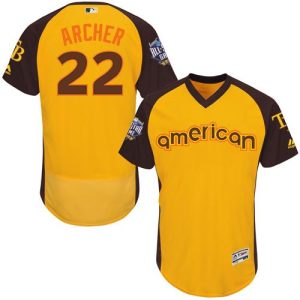 Superb Rays #22 Chris Archer Gold Flexbase Authentic Collection 2016 All Star American League Stitched MLB Jersey