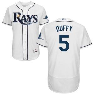 Superb Rays #5 Matt Duffy White Flexbase Authentic Collection Stitched MLB Jersey