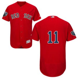 Superb Red Sox #11 Rafael Devers Red Flexbase Authentic Collection 2018 World Series Stitched MLB Jersey