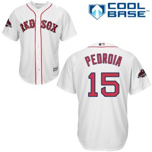 Superb Red Sox #15 Dustin Pedroia White Cool Base 2018 World Series Champions Stitched Youth MLB Jersey Collectors this is a must have Add it to your collection by ordering