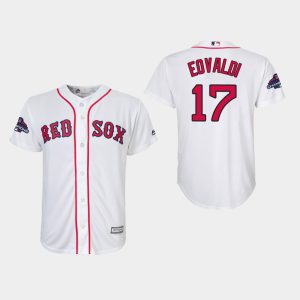 Superb Red Sox #17 Nathan Eovaldi White Cool Base 2018 World Series Champions Stitched Youth MLB Jersey Limited stock Order now to show your love for your team